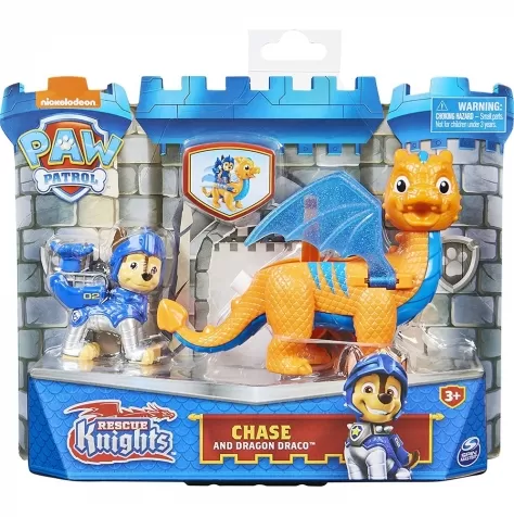 paw patrol rescue knights personaggio con cucciolo di drago