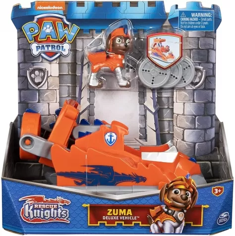 paw patrol rescue knights zuma con veicolo