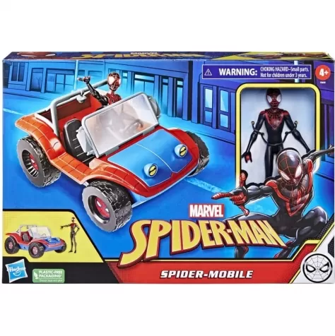 spiderman nuovo universo 2 macchina di miles morales e spider-ham - personaggi 15cm