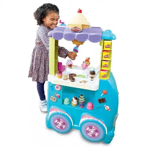 play-doh - il super camioncino dei gelati con 12 vasetti e accessori