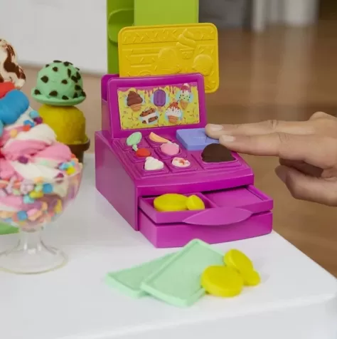 play-doh - il super camioncino dei gelati con 12 vasetti e accessori