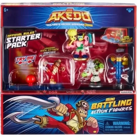 akedo - starter pack con 3 personaggi, controller e accessorio allenamento