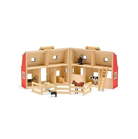 fattoria in legno trasportabile fold & go - animali inclusi!
