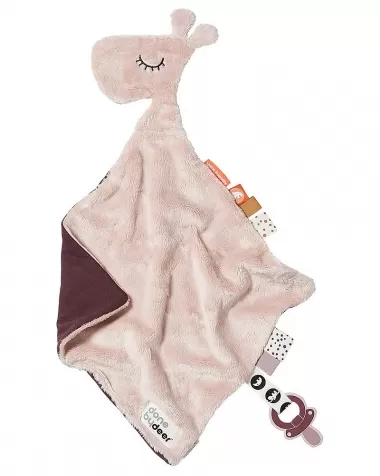 doudou portaciuccio raffi, rosa cipria - 30x30 cm
