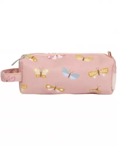 astuccio per la scuola con chiusura a zip - farfalle - 20x8x7 cm