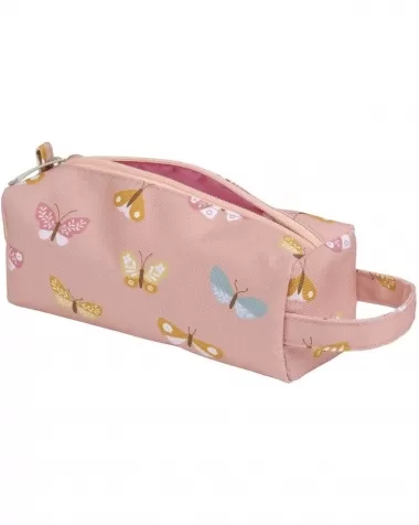 astuccio per la scuola con chiusura a zip - farfalle - 20x8x7 cm