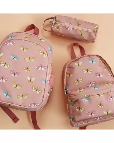 astuccio per la scuola con chiusura a zip - farfalle - 20x8x7 cm