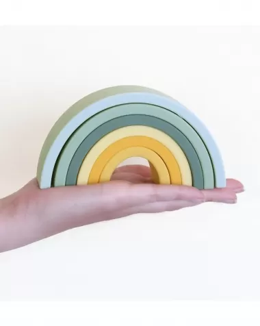 arcobaleno impilabile in silicone alimentare - verde: 3