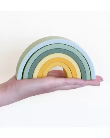 arcobaleno impilabile in silicone alimentare - verde