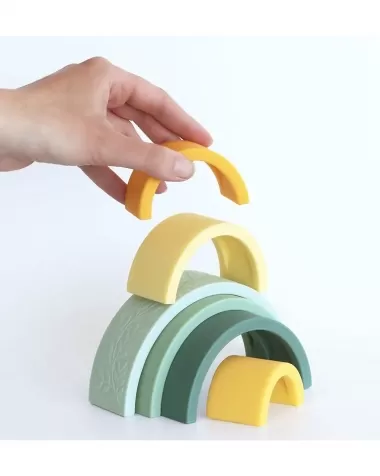 arcobaleno impilabile in silicone alimentare - verde