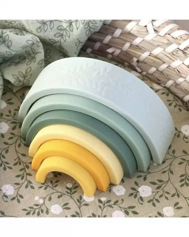 arcobaleno impilabile in silicone alimentare - verde
