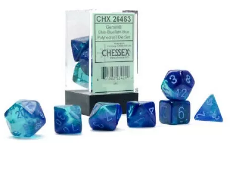 gemini blu/azzurro luminary - set di 7 dadi poliedrici: 2