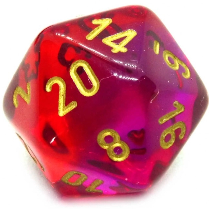 gemini rosso+viola/oro luminary - set di 7 dadi poliedrici: 2