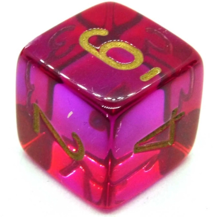 gemini rosso+viola/oro luminary - set di 7 dadi poliedrici