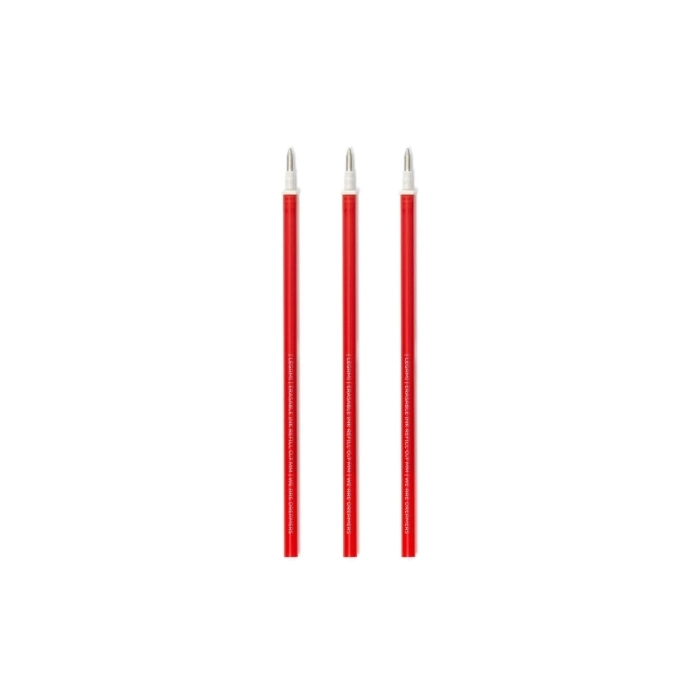 set di 3 ricariche per penne gel cancellabili - colore rosso