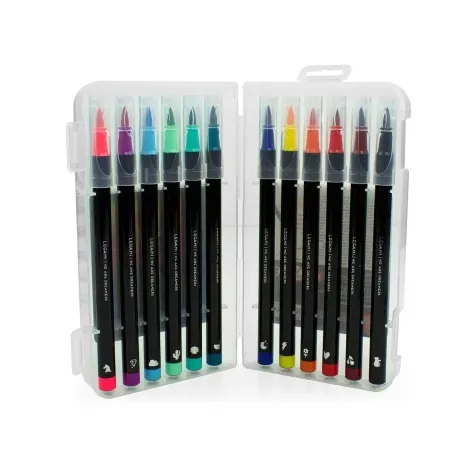 set di 12 pennarelli con punta a pennello - brush markers multicolor