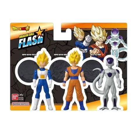 dragon ball - set 3 personaggi flash series 10 cm