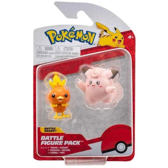 pokemon - battle figure - torchic & clefairy