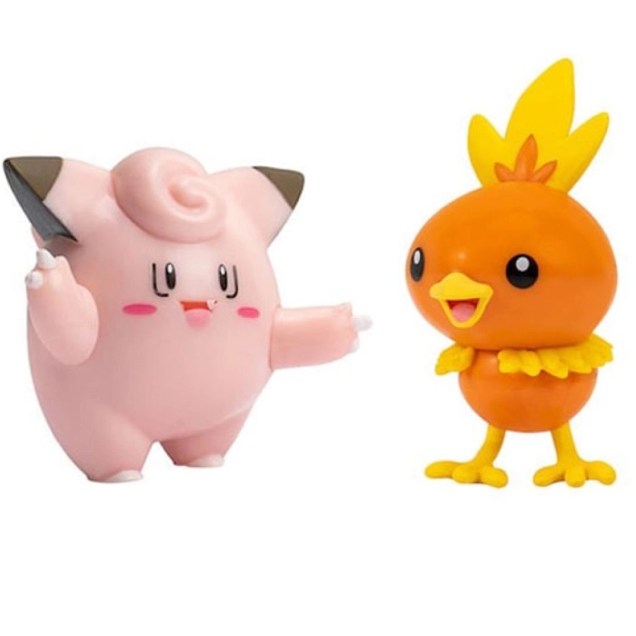 pokemon - battle figure - torchic & clefairy