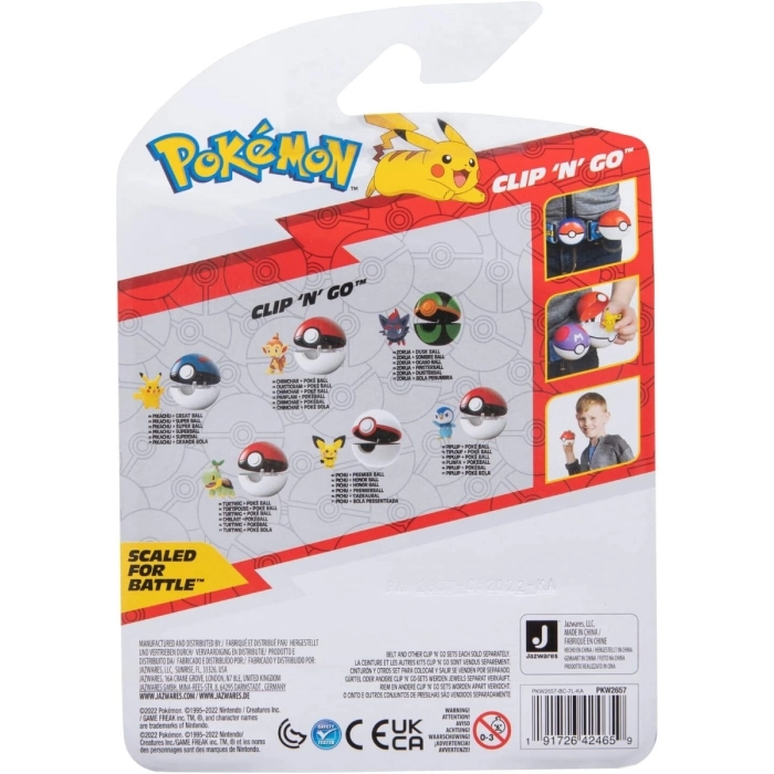 pokemon - clip n go - chimchar & poke ball