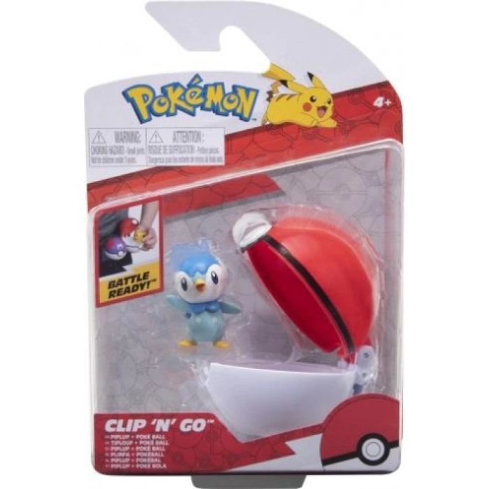 pokemon - clip n go - piplup & poke ball