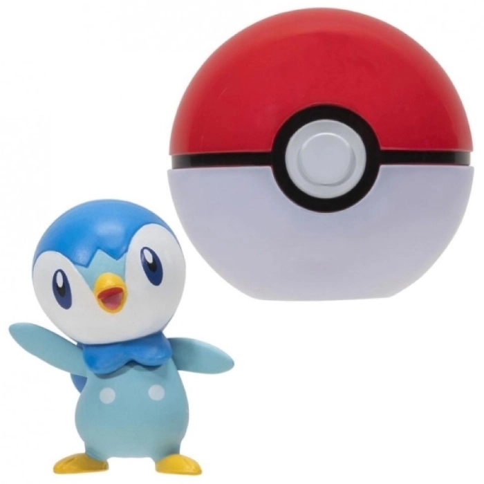 pokemon - clip n go - piplup & poke ball