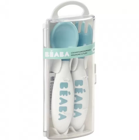 set con forchetta e cucchiaio ergonomici da apprendimento - blu - da 8 mesi: 1