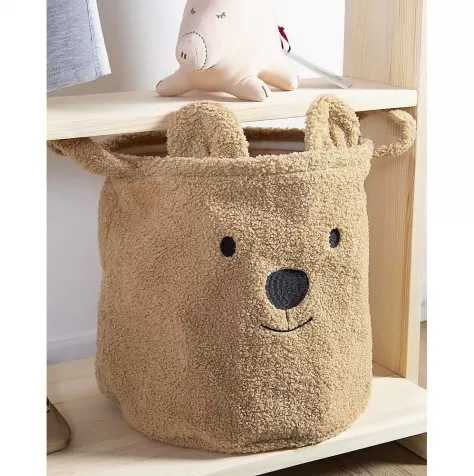 cesto portaoggetti teddy beige - 30x30x30 cm - ultra-morbido!