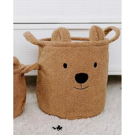 cesto portaoggetti teddy beige - 30x30x30 cm - ultra-morbido!