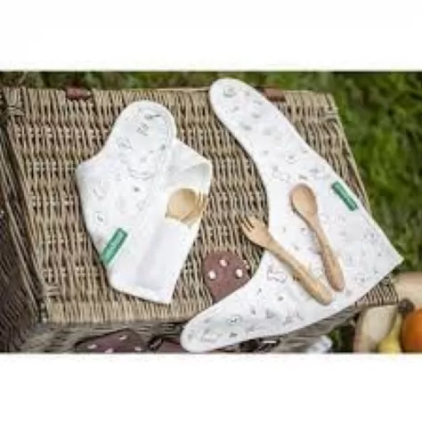 natur picneat bunny - bavaglino e posate