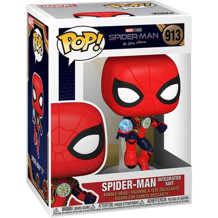 marvel: spider-man: no way home - spiderm-man integrated suit 9cm - funko pop 913: 1