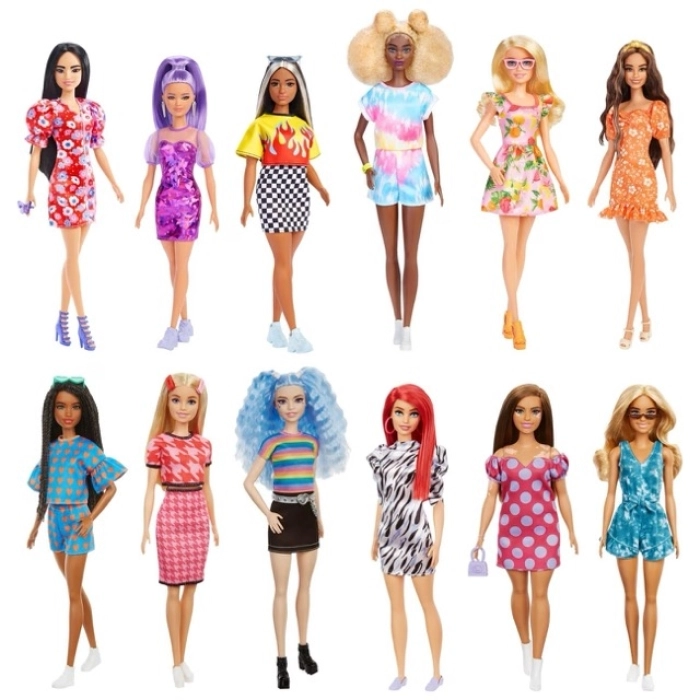 barbie fashionistas - barbie con vestiti alla moda - modello assortito