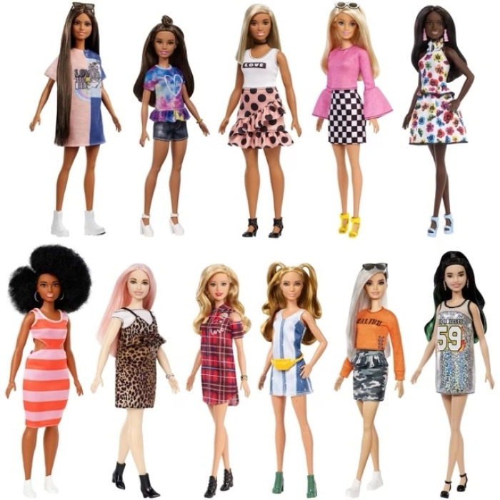 barbie fashionistas - barbie con vestiti alla moda - 1 modello assortito