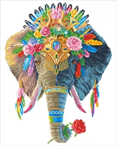 bohemian elephant - diamond dotz intermediate dd11.002 41x51cm