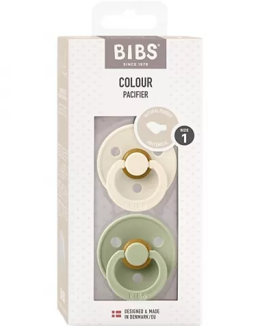 ciuccio colour - tettarella anatomica in gomma naturale - avorio e verde salvia size 1 - taglia 6+ mesi