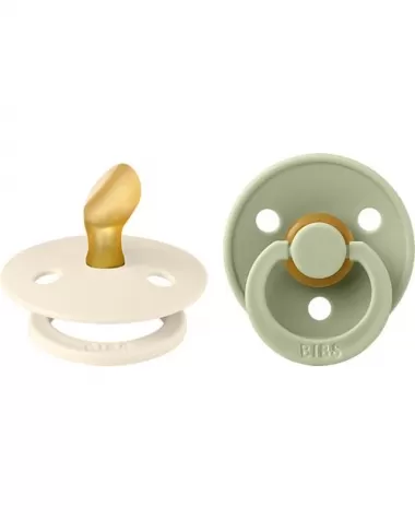 ciuccio colour - tettarella anatomica in gomma naturale - avorio e verde salvia size 1 - taglia 6+ mesi