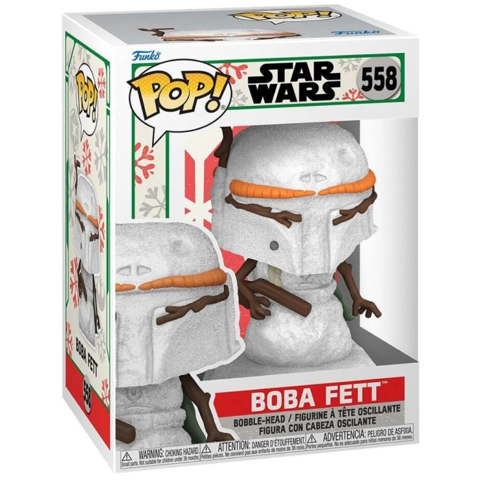 star wars: holiday- boba fett 9cm - funko pop 558