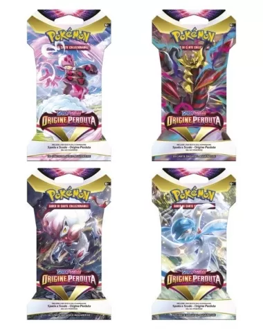 pokemon gcc - spada e scudo - origine perduta - blister  con 10 carte e energia base o segnalino v astro