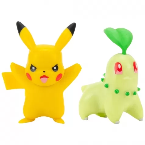 pokemon battle figure - pikachu + chikorita