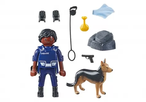 agente con cane poliziotto