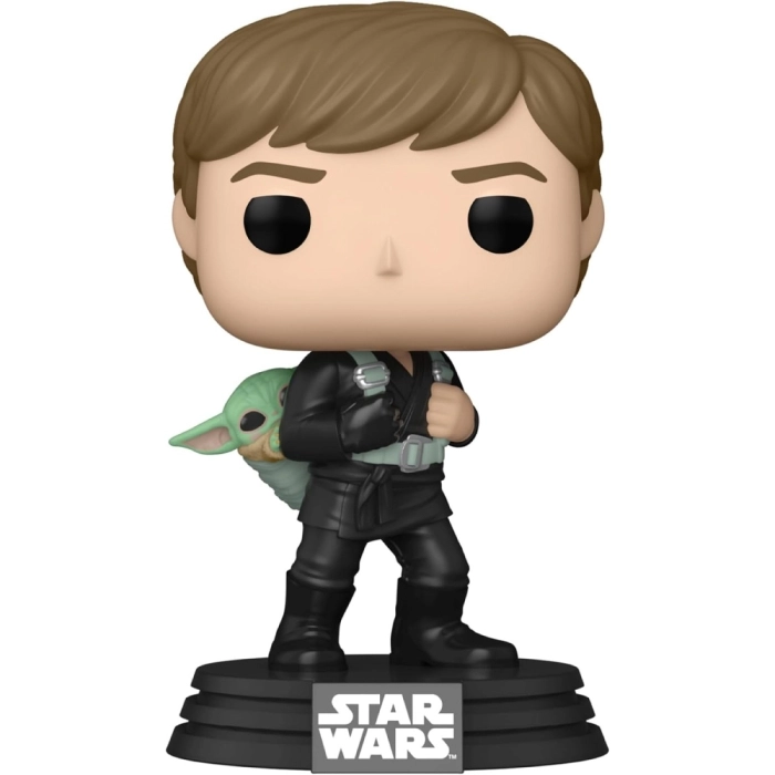 star wars: the book of boba fett - luke skywalker and grogu 9cm - funko pop 583: 2