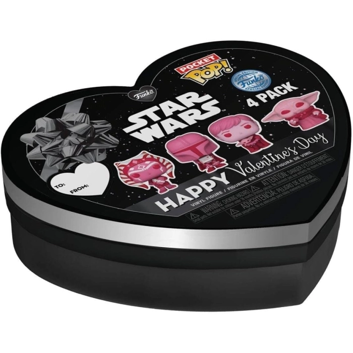 star wars: valentines - the mandalorian box 4 personaggi - funko pop