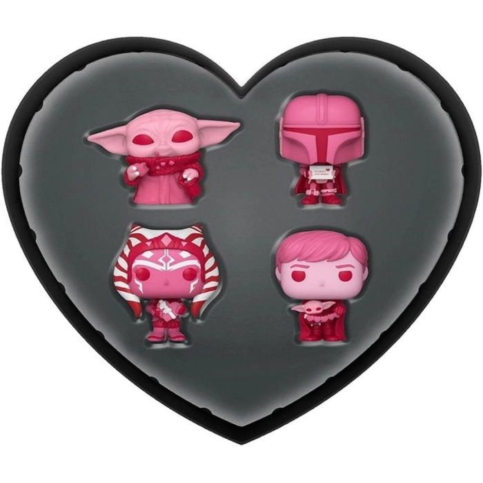 star wars: valentines - the mandalorian box 4 personaggi - funko pop