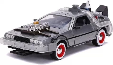 time machine ritorno al futuro i - 1:24 die cast con luci