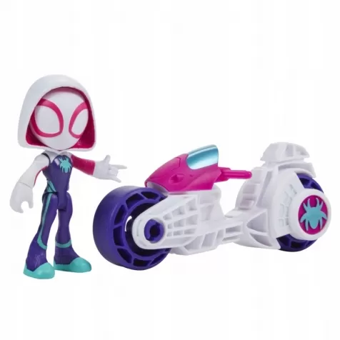 marvel spidey e i suoi fantastici amici - ghost con motocicletta (personaggio 12cm)