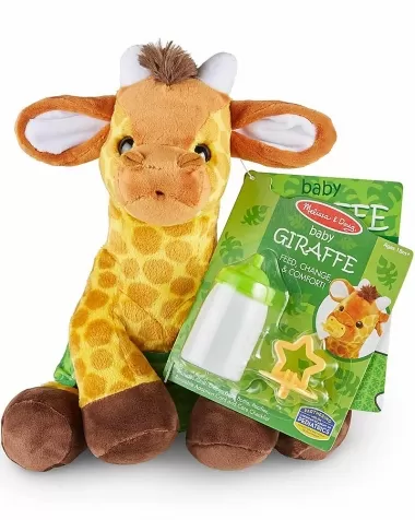 peluche baby giraffa - alto 28 cm - con ciuccio + biberon: 1