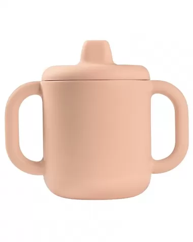 tazza con beccuccio in silicone - 170 ml - rosa - per imparare a bere da soli