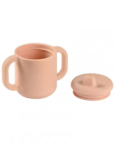 tazza con beccuccio in silicone - 170 ml - rosa - per imparare a bere da soli