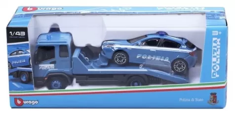 carro attrezzi polizia con auto 1:43