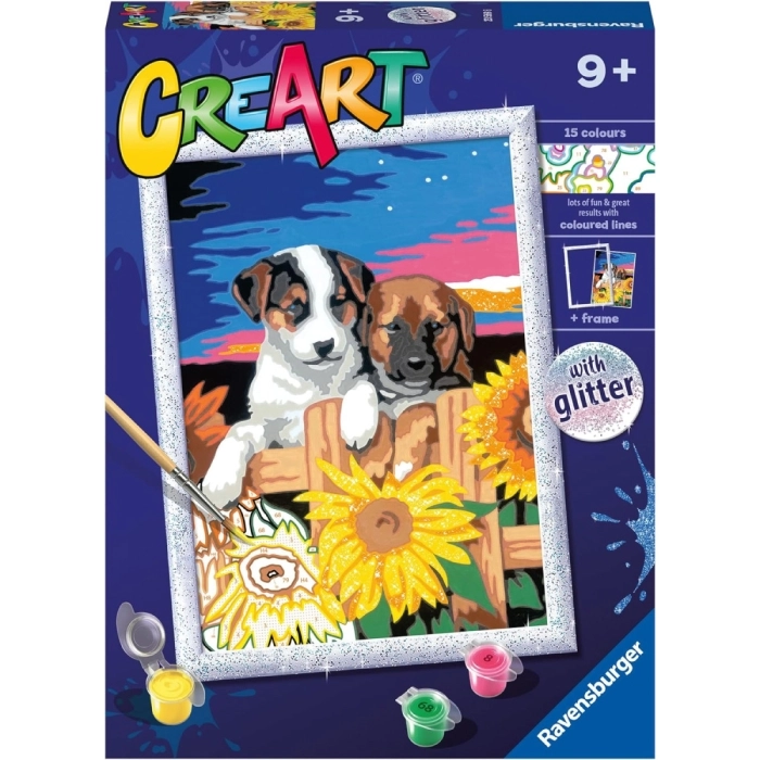 creart - cagnolini con girasoli